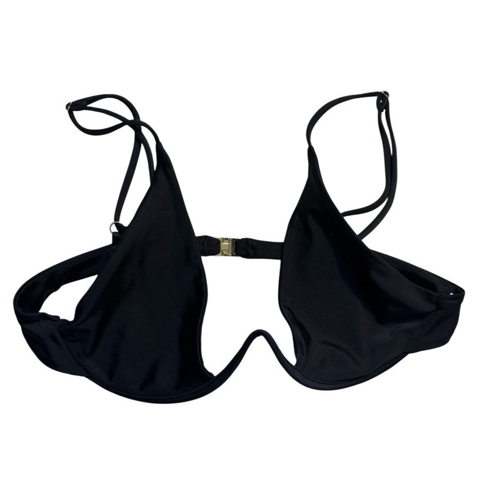 Bamba Bikini Top Med Vino Black V-Shape Underwire Adjustable Straps Bodycon FLAW - Picture 7 of 14